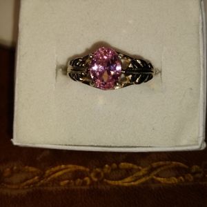 pink ice mex sterling silver ring sz 6